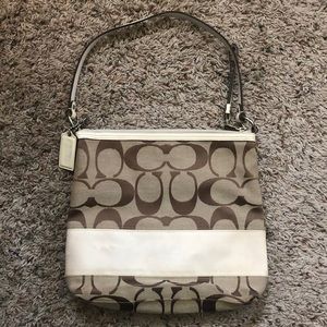 Authentic Signature Coach Canvas Shoulder Bag